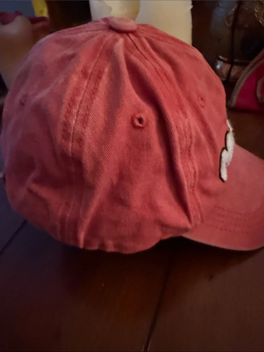 MAMA Embroidered Sherpa Letter Baseball Cap - Coral Pink